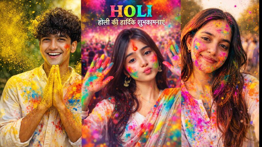 Ultra-Realistic Holi Festival Portrait Photography