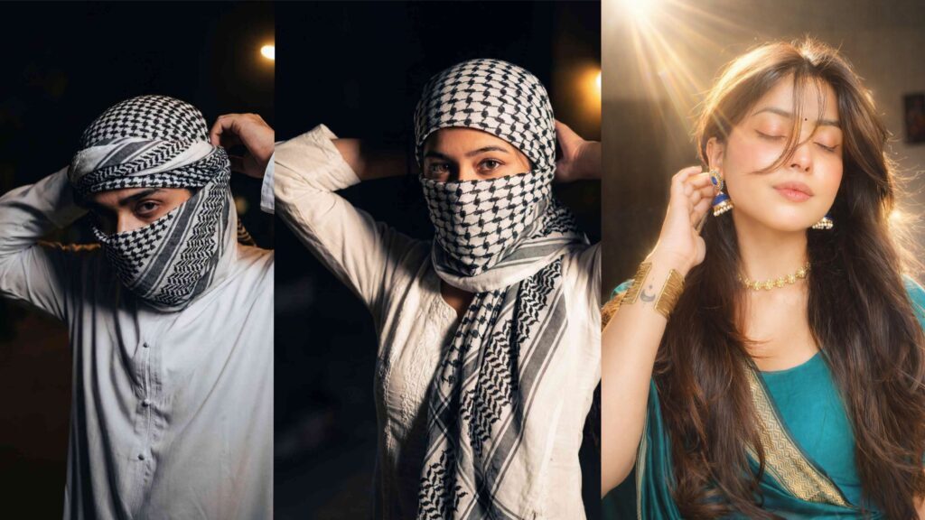 Cinematic Night Portrait Photography with Keffiyeh Style
